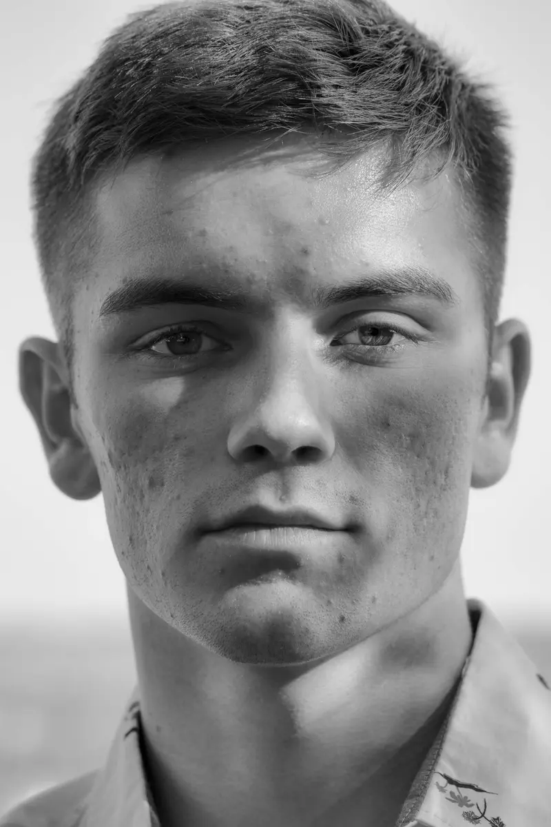 A young man's face